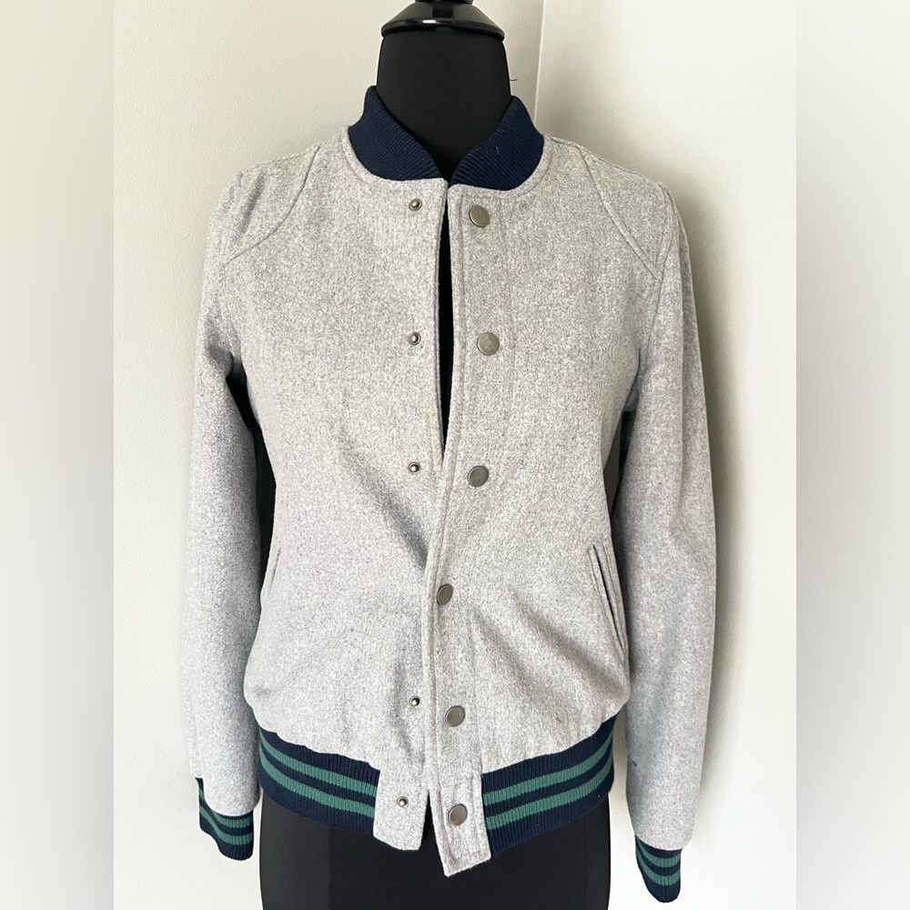 BDG Grey Wool Snap Front Jacket Sz Sm